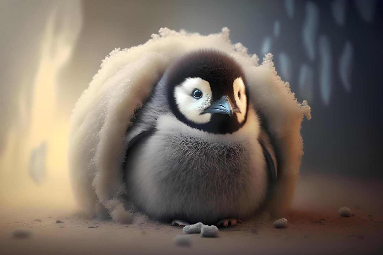 Cute and cute penguin animal created with technology photo