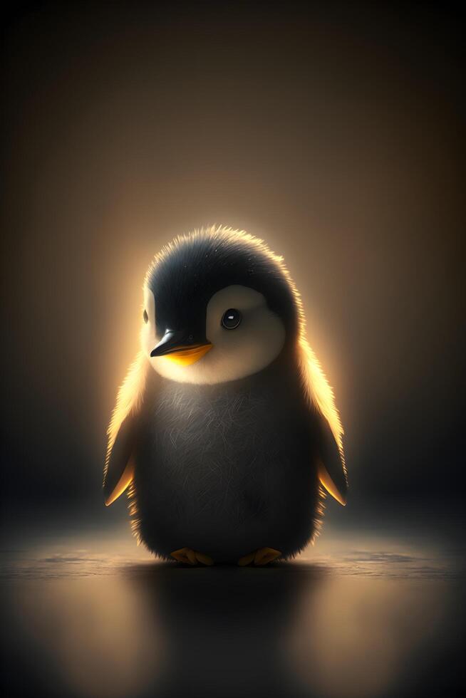 Cute and cute penguin animal created with technology photo