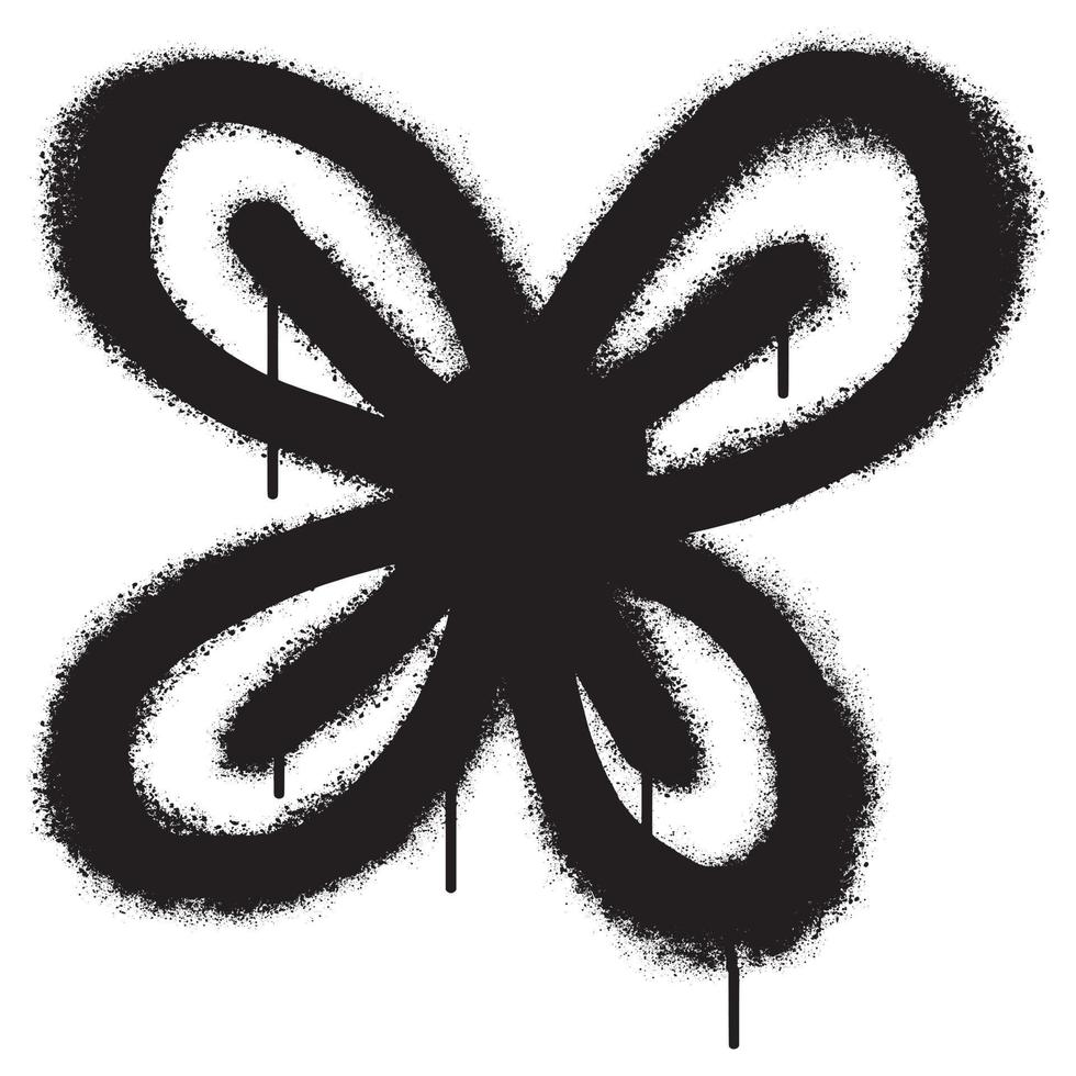 Spray Painted Graffiti flower Sprayed isolated with a white background. vector