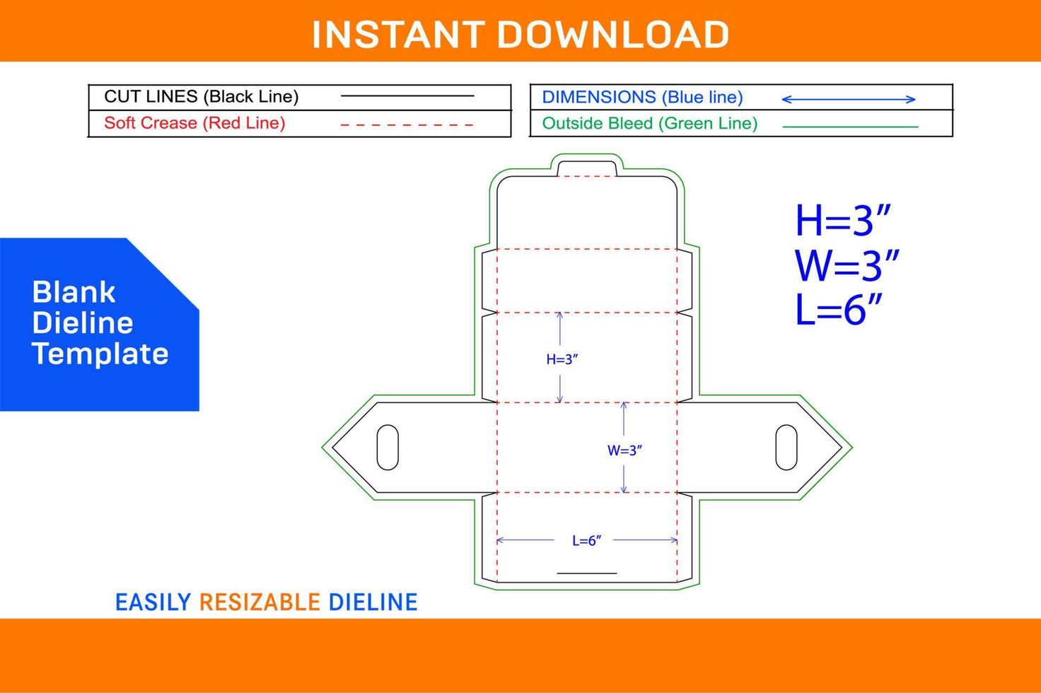 House shaped top flip box dieline template and 3D box design Blank dieline template vector