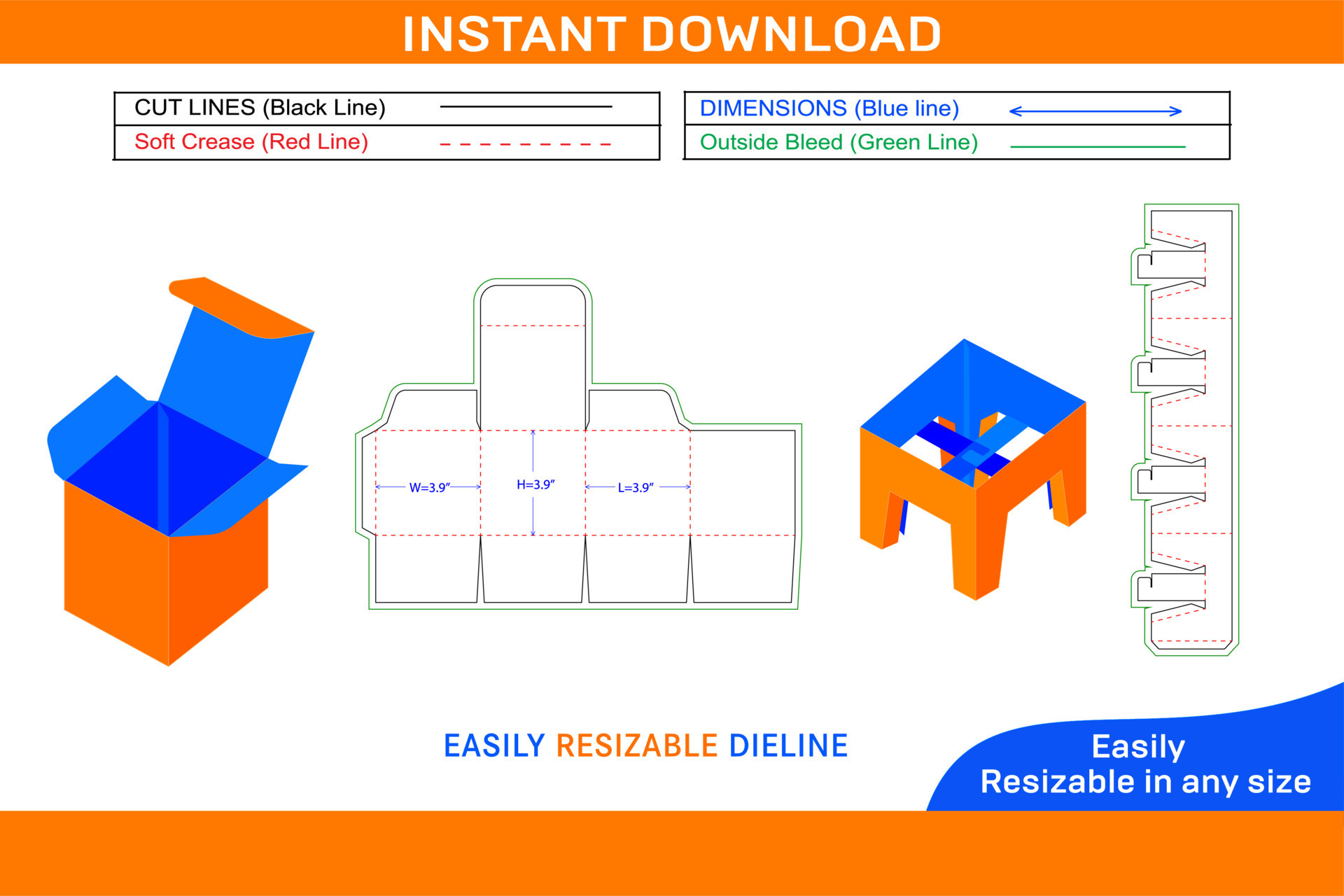 Box with stand dieline template Box dieline and 3D box 22174936 Vector ...