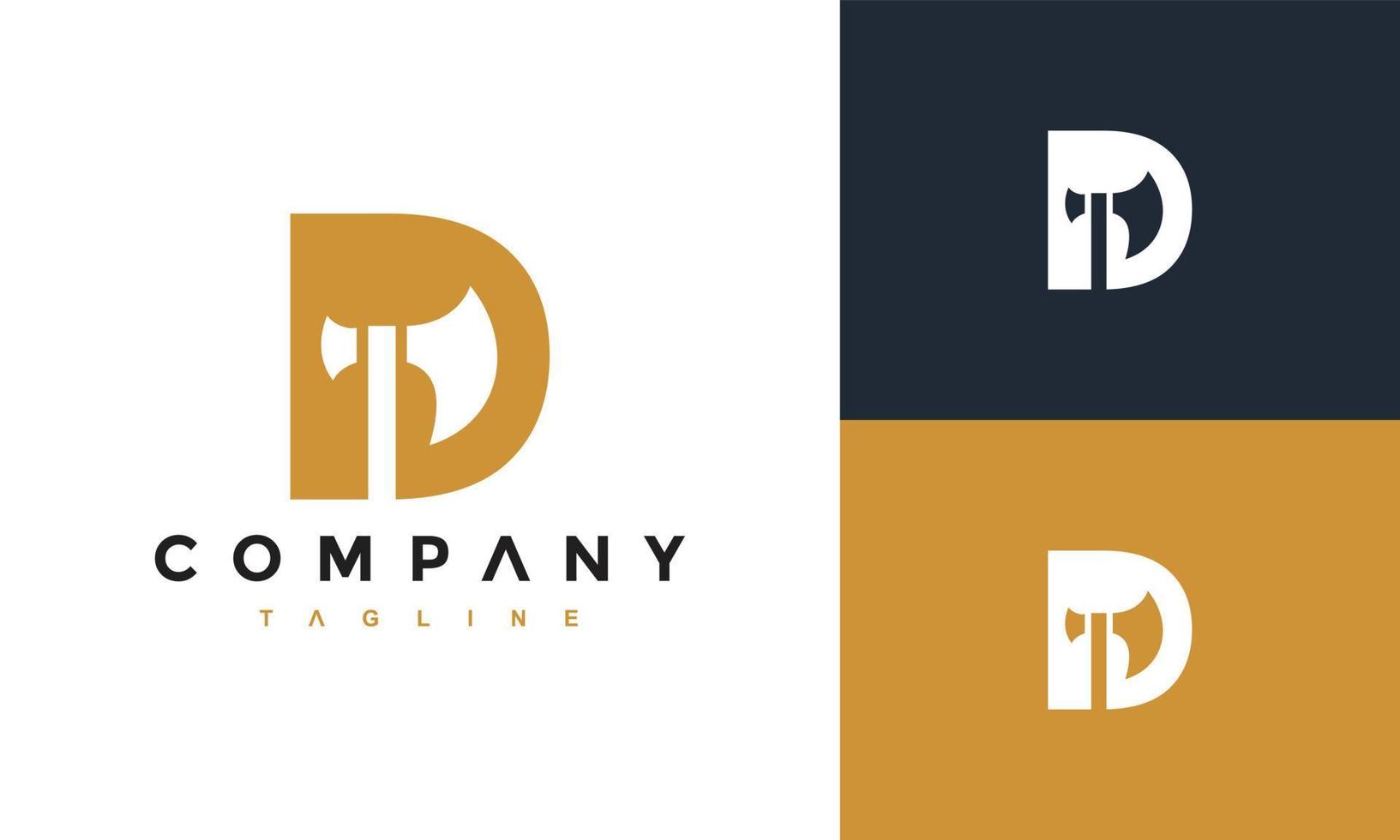 letter D ax logo vector