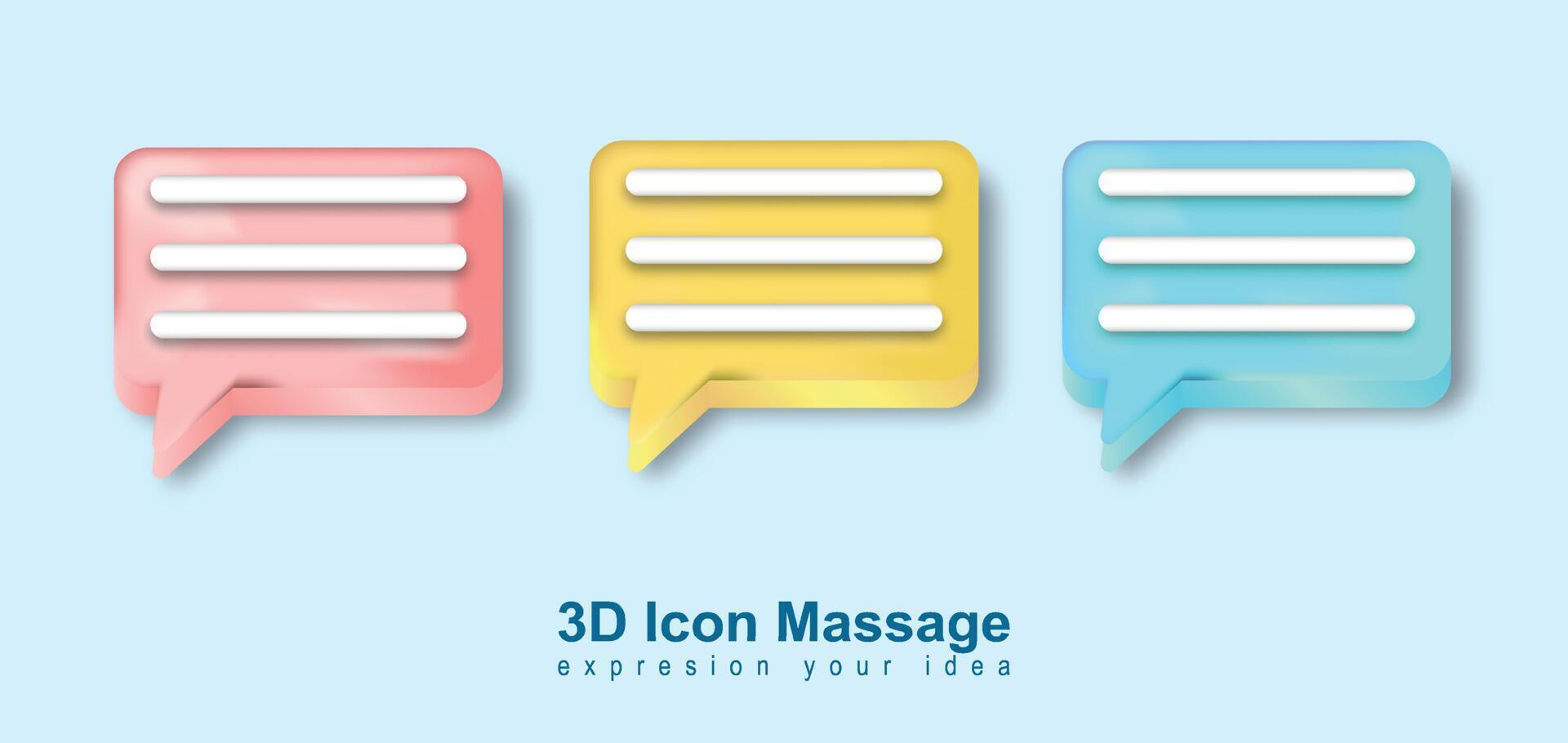 message vector file icon 3D set