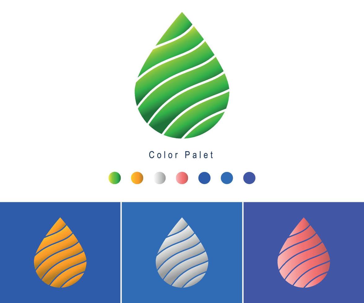 degradado emblema logo con color paleta vector