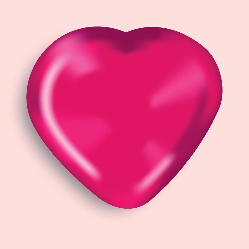 3D heart pink color vector file