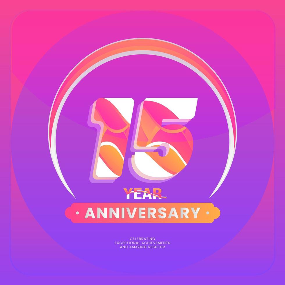Anniversary with number year celebration and violet colors. vector