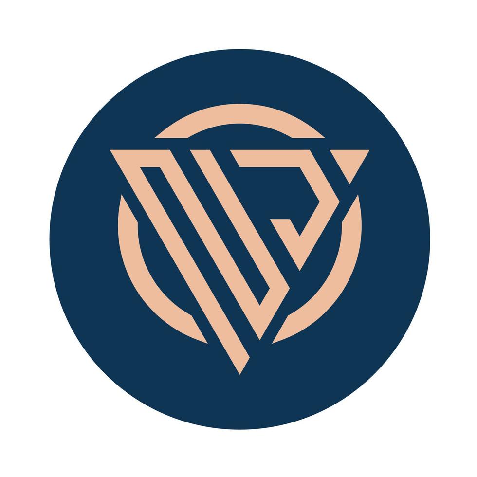 creativo sencillo inicial monograma Nueva Jersey logo diseños vector