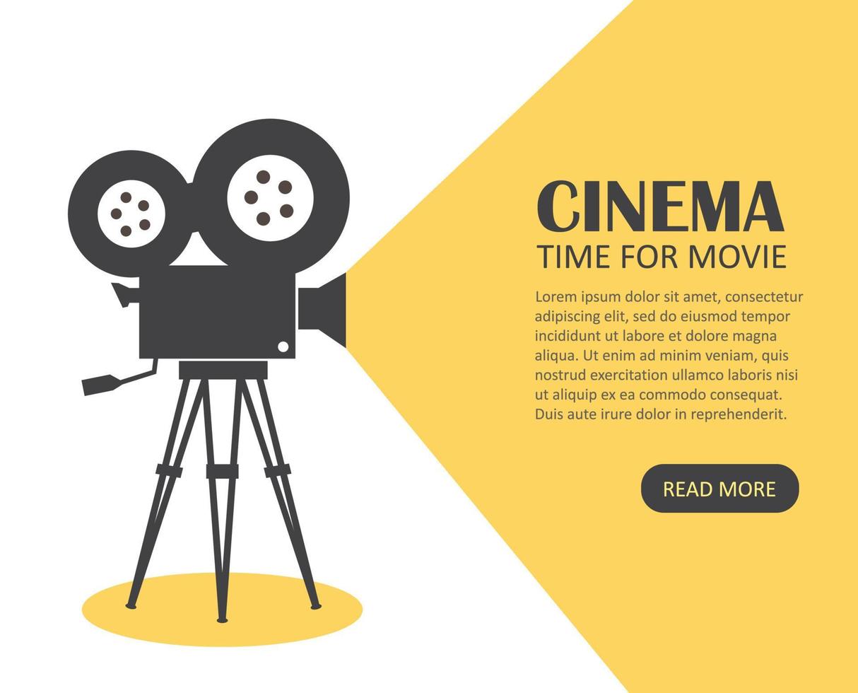 Retro cinema icon with text place, vector illustration