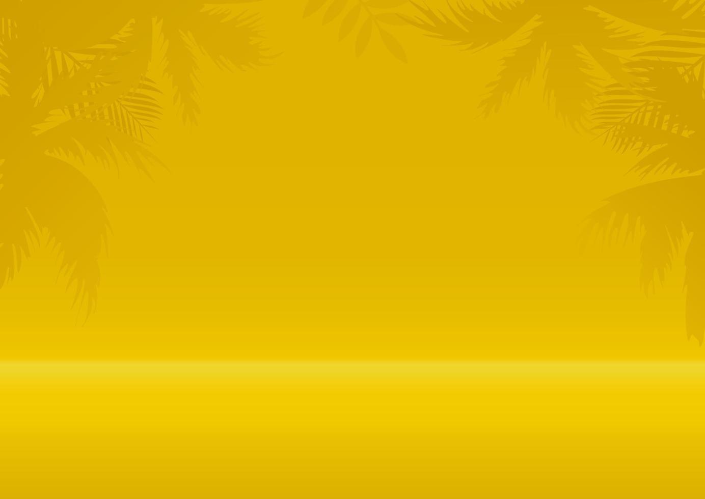 Frame from the shadow of tropical leaves on a yellow background. Summer tropical leaf. Origami exotic hawaiian jungle, summertime background. Minimal style. vector