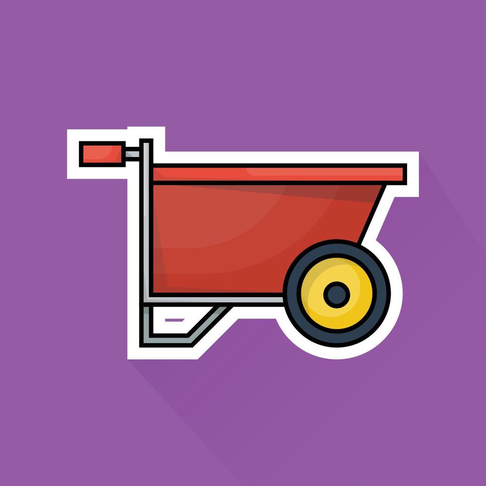 Illustration of Wheelbarrow in Flat Design vector