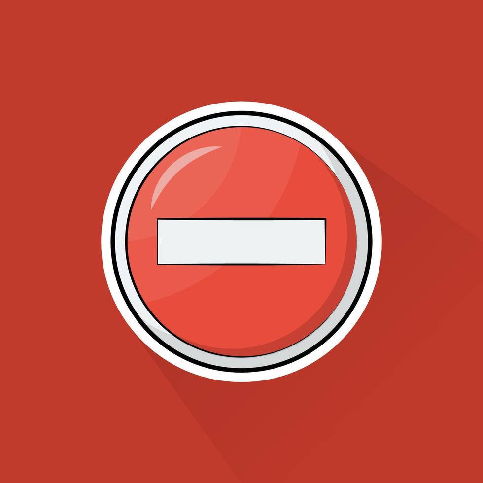 Illustration of No Entry Sign in Flat Design vector