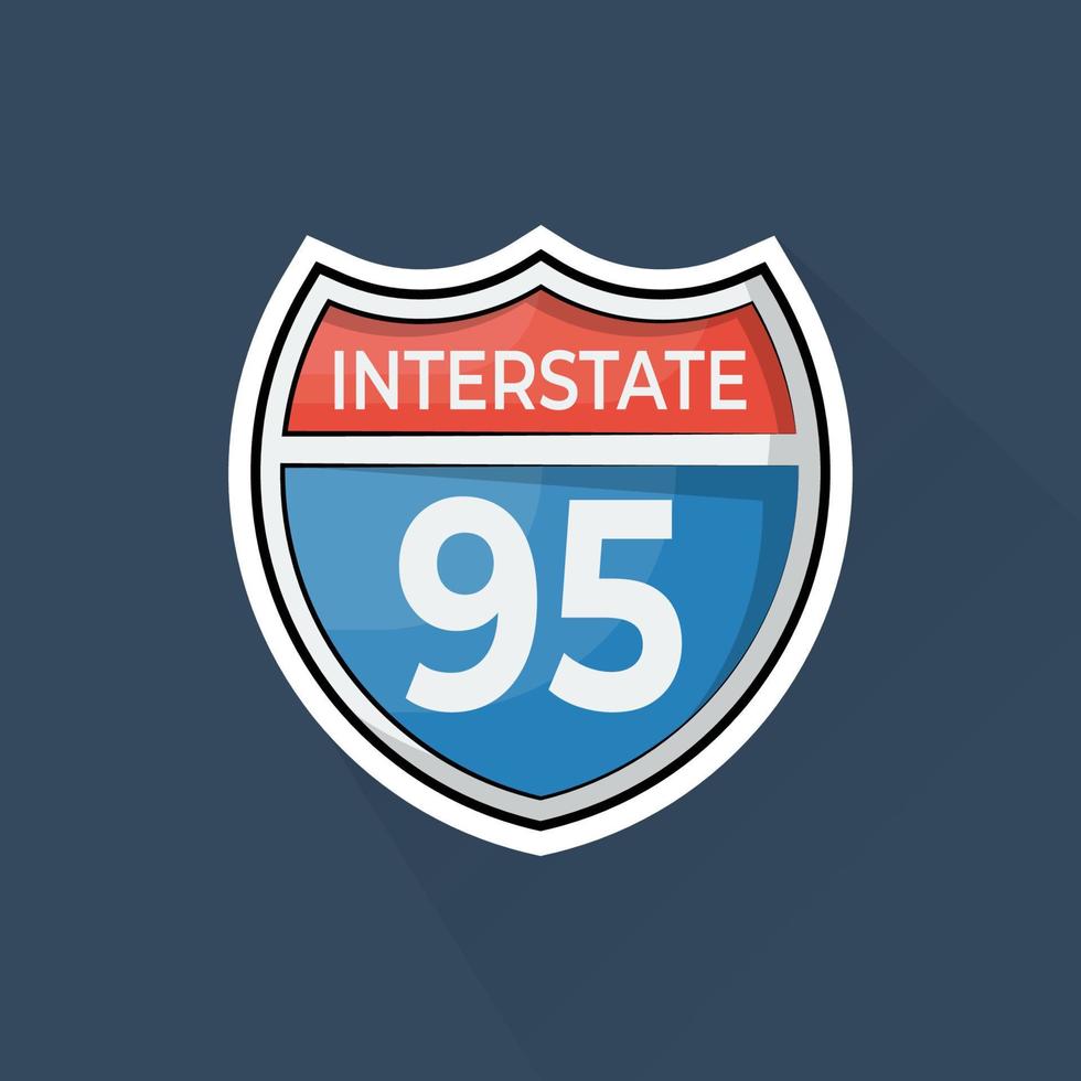 Illustration of Interstate Sign in Flat Design vector