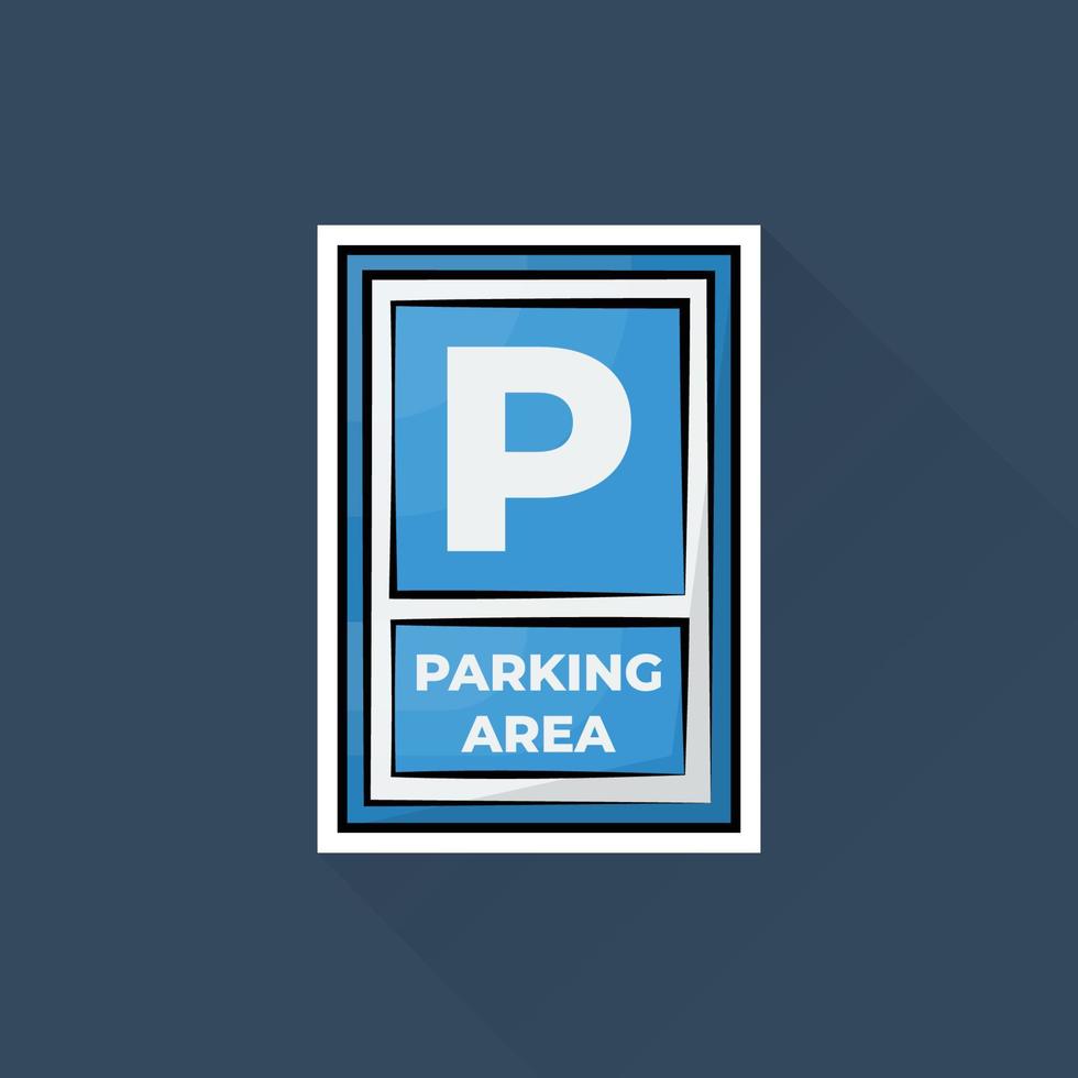 Illustration of Parking Area Sign in Flat Design vector