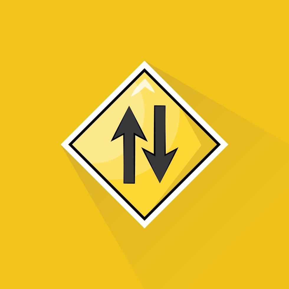 Illustration of Two Way Sign in Flat Design vector