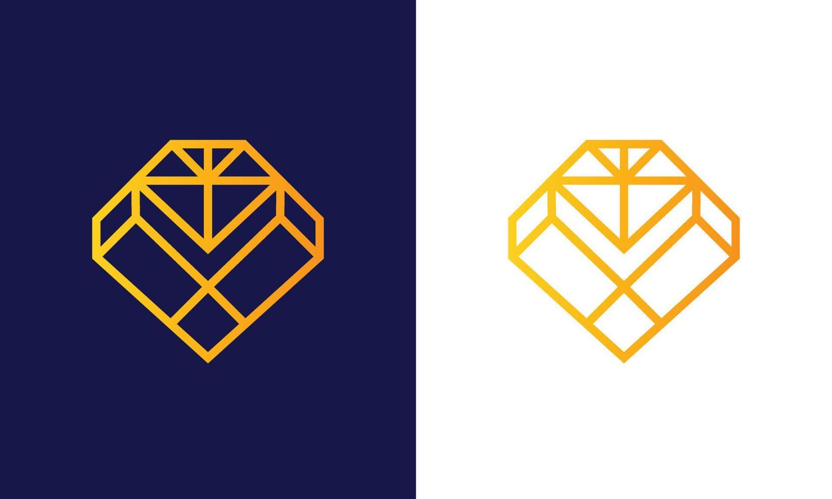 Letter V diamond luxury logo vector