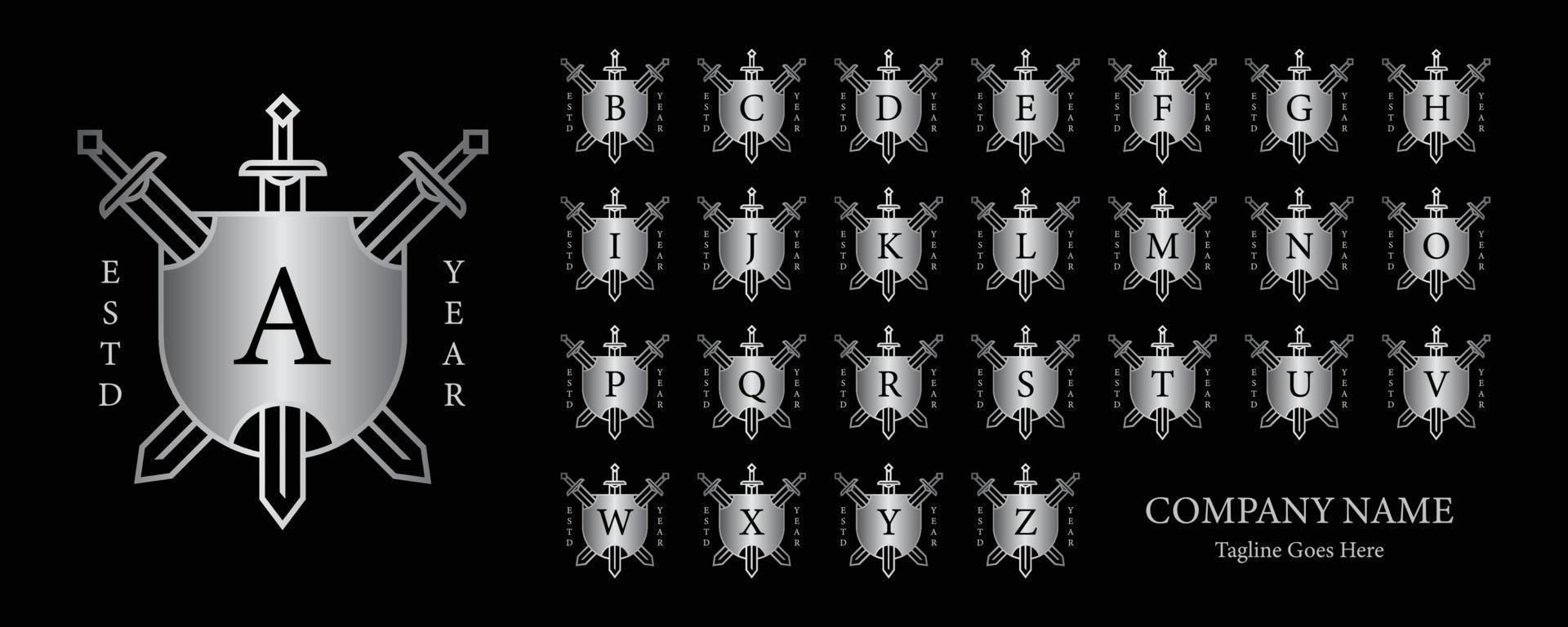 Alphabet knight set collection logo vector