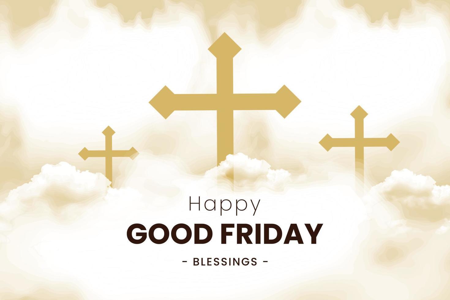 Good Friday is a Christian holiday commemorating the crucifixion of Jesus and his death at Calvary.Good Friday clouds background with crosses. vector