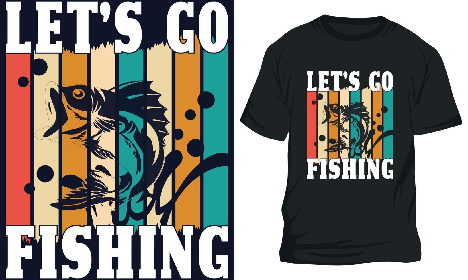 Amazing fishing t-shirt design LET S GO FISHING 22175673 Vector