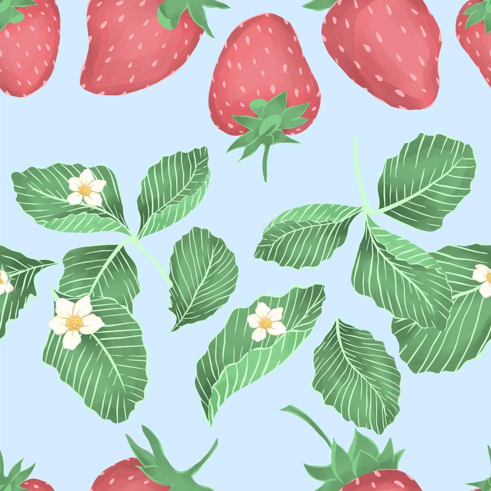 fresa frutas sin costura modelo. frutas antecedentes. vector