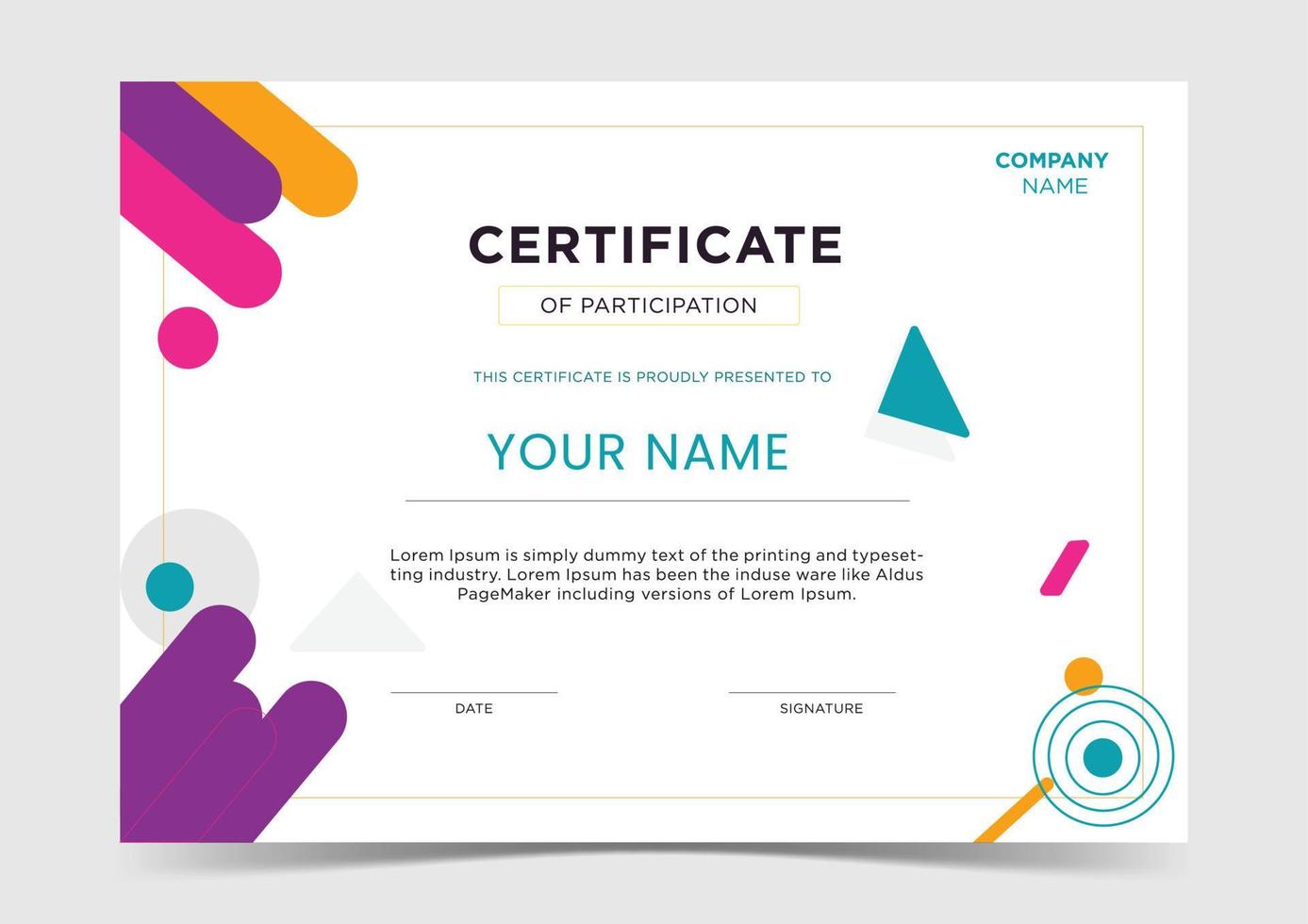 Vector Gradient Elegant Certificate Template