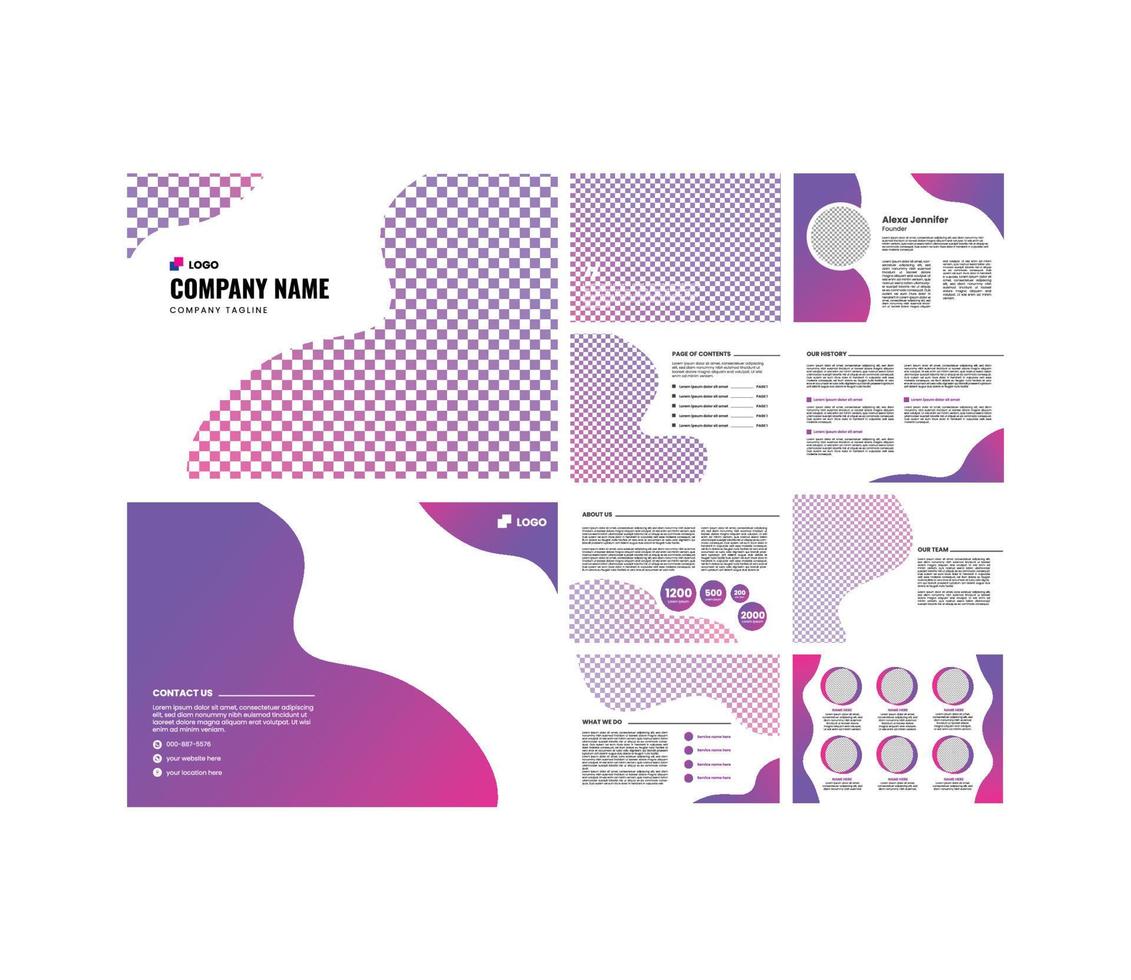 Modern editable company profile design template vector