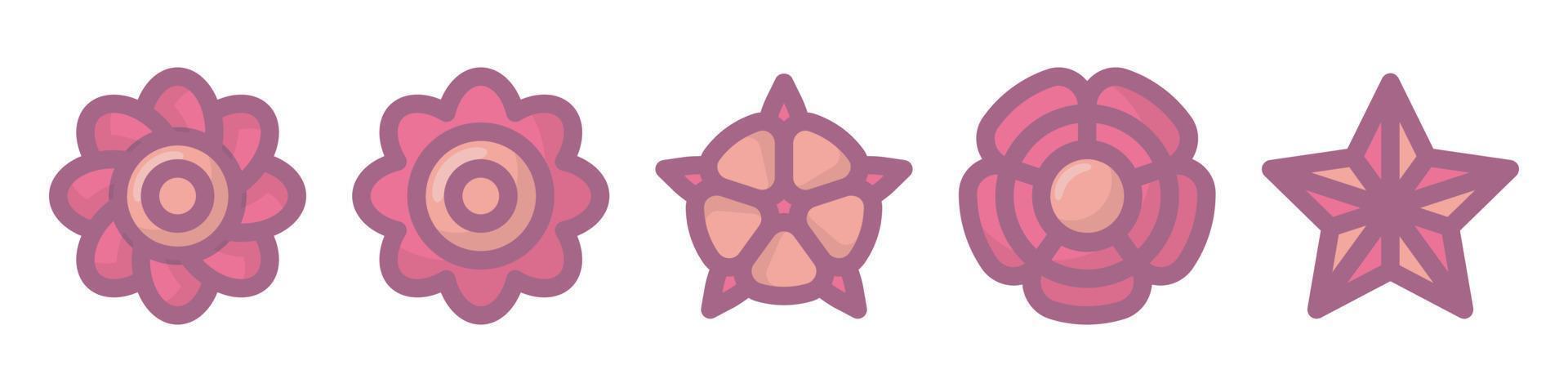 flower icon geometry shape vector art isolated on white background free download