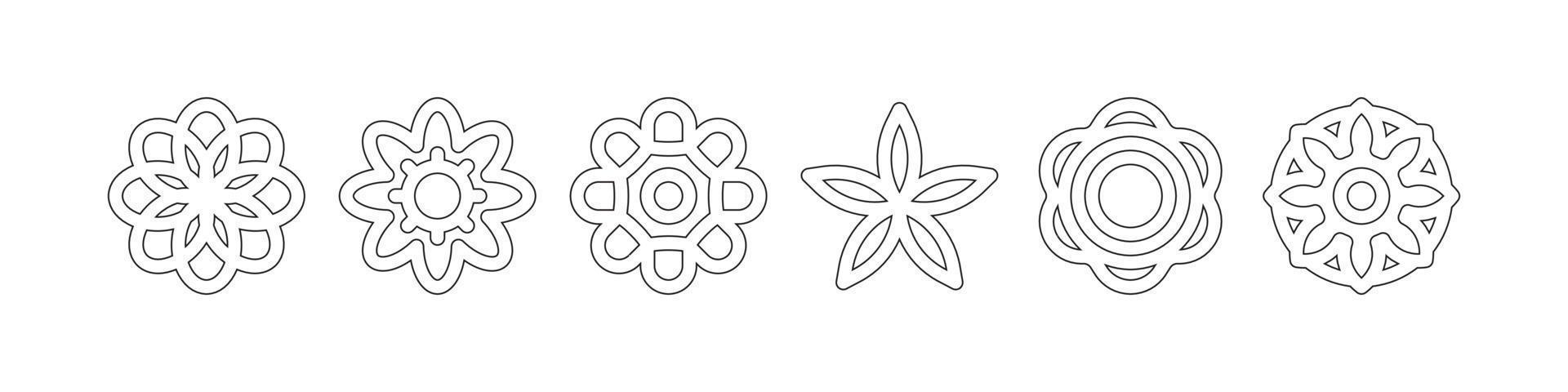 Flower icon geometry shape vector art isolated on white background free download