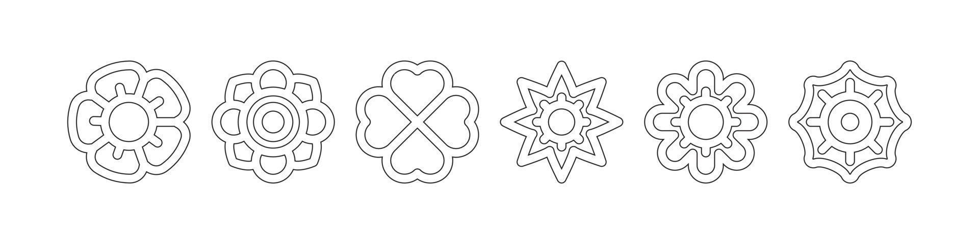 Flower icon geometry shape vector art isolated on white background free download