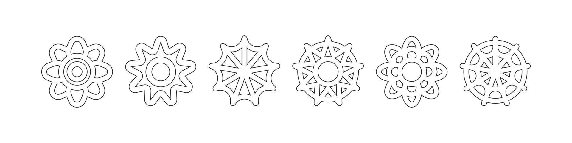 Flower icon geometry shape vector art isolated on white background free download