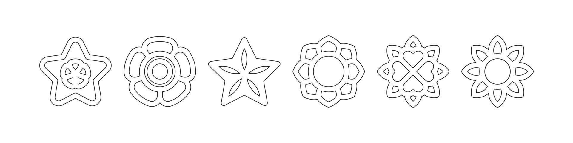 Flower icon geometry shape vector art isolated on white background free download