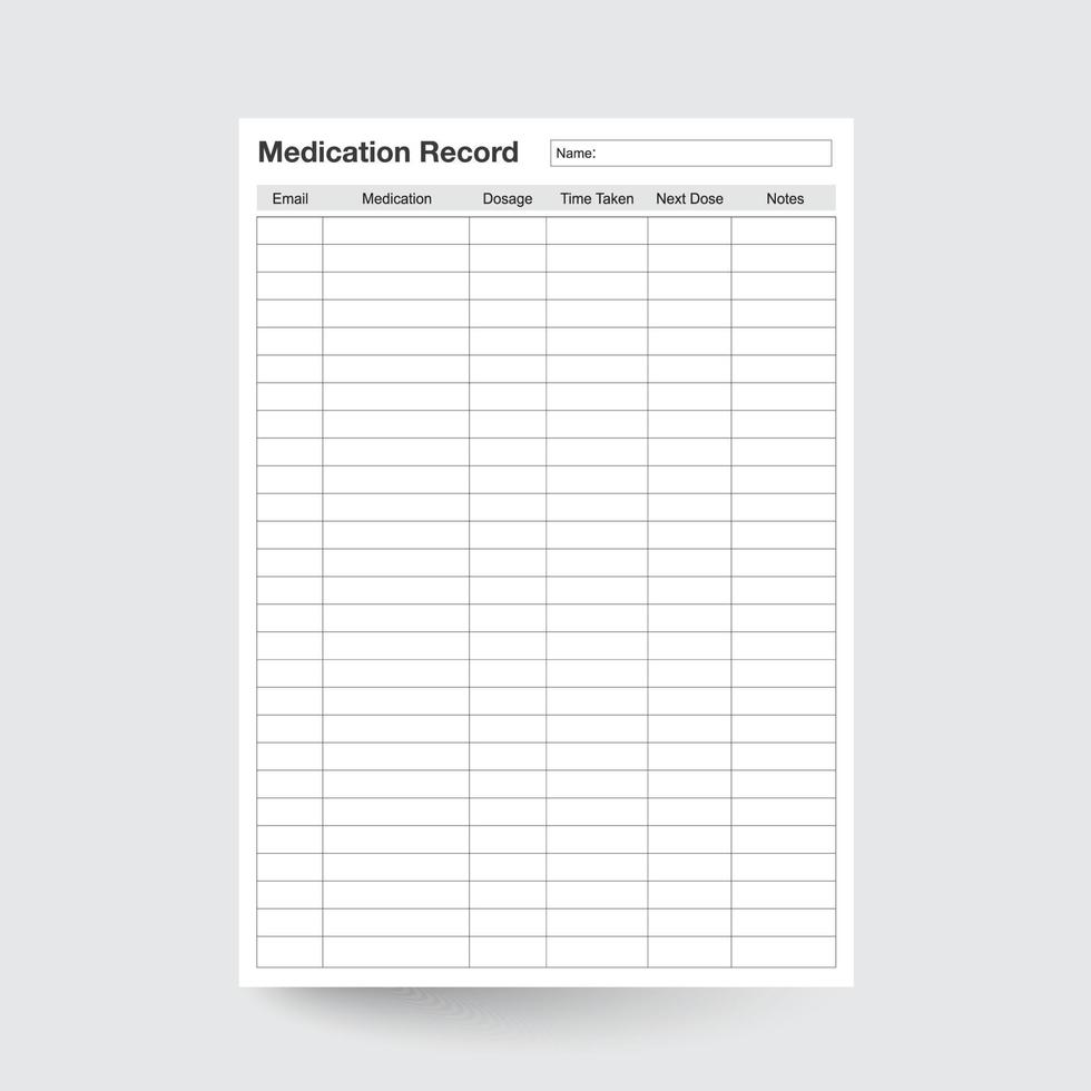 Medication Record,Medication Log,Medication Schedule,Medication Organizer,Medication Journal,Medication Chart,record medications,drug record,daily medication, medication card 22175885 Vector Art at Vecteezy for Weekly Free Printable Daily Medication Log