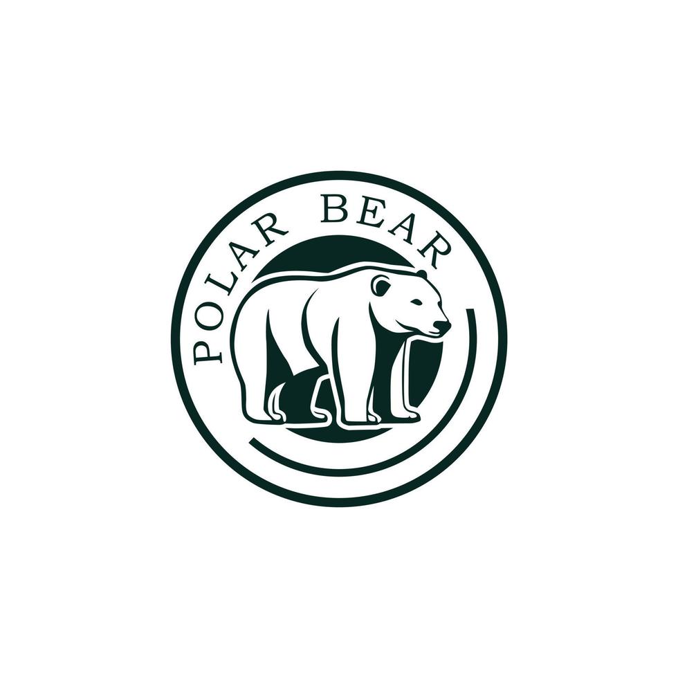 polar bear design vector logo