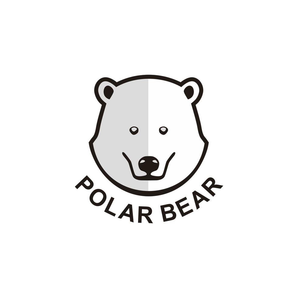 simple polar bear head vector logo