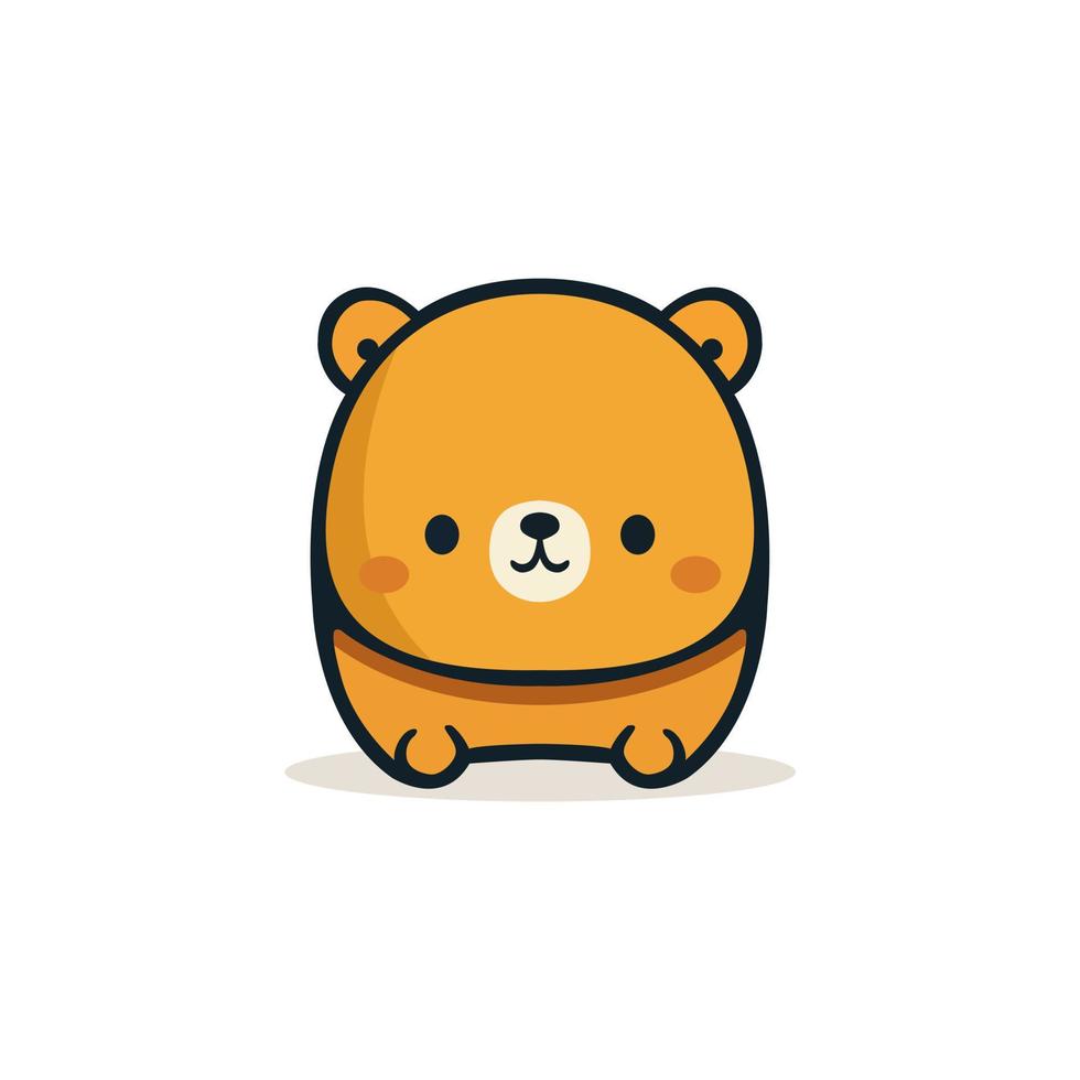 linda oso kawaii diseño mascota vector