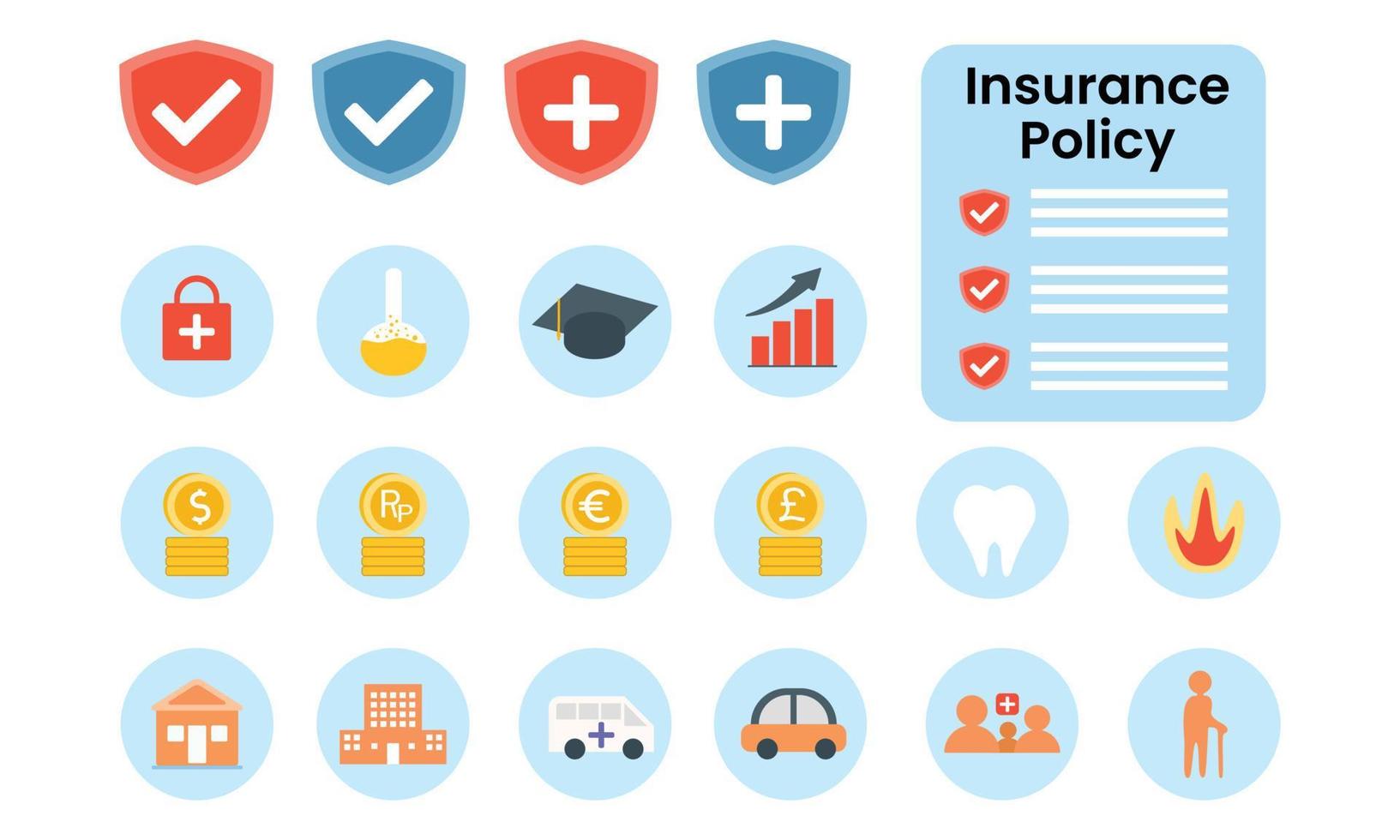 Insurance concept icon illustration, care about family life, assurance protection for your plan vector