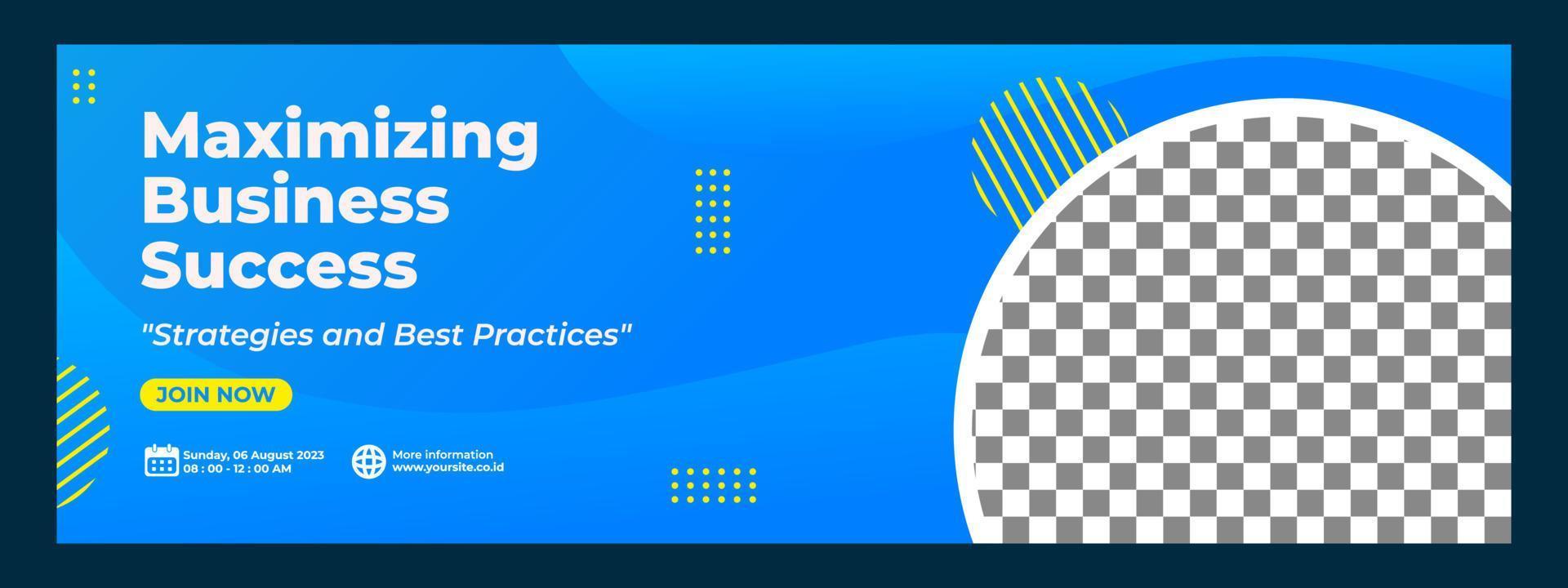 business webinar horizontal banner template design vector