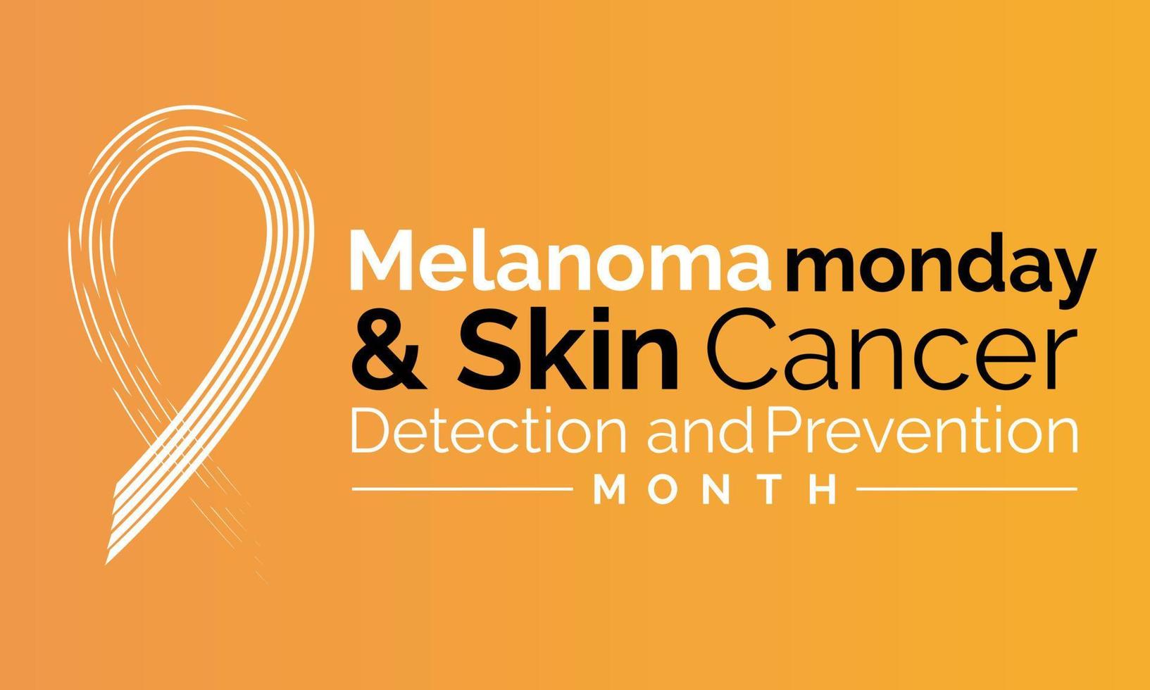 Melanoma and skin cancer detection, prevention and awareness month of May. Concept with black Ribbon. Banner template. Vector illustration.