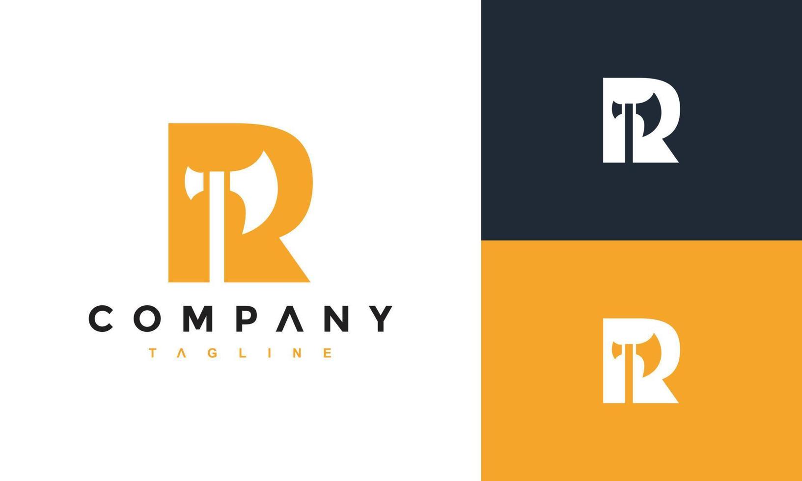 letter R ax logo vector