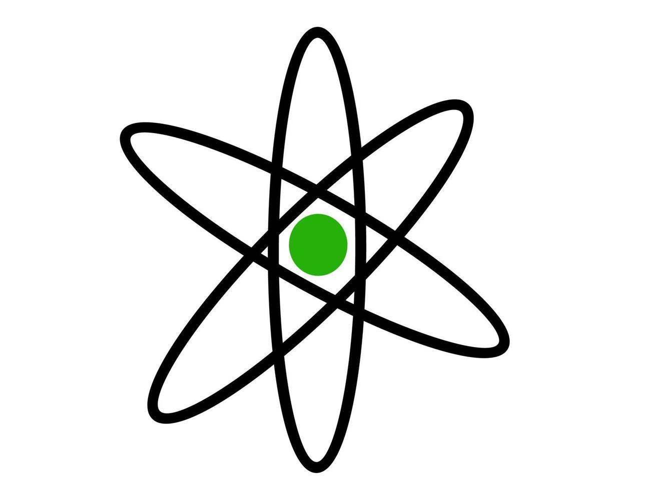 Atom flat icon isolated on white background element. Flat icon Vector illustration.