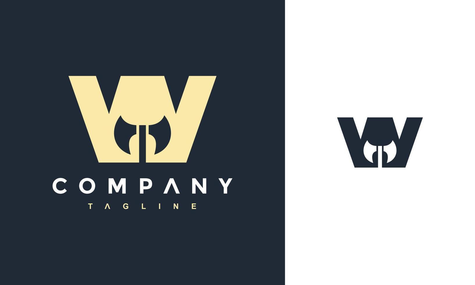 letter W ax logo vector