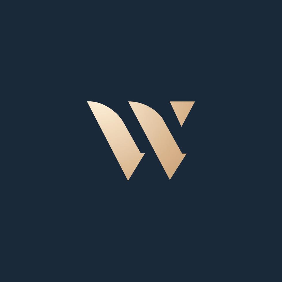 Luxury and modern W logo design vector