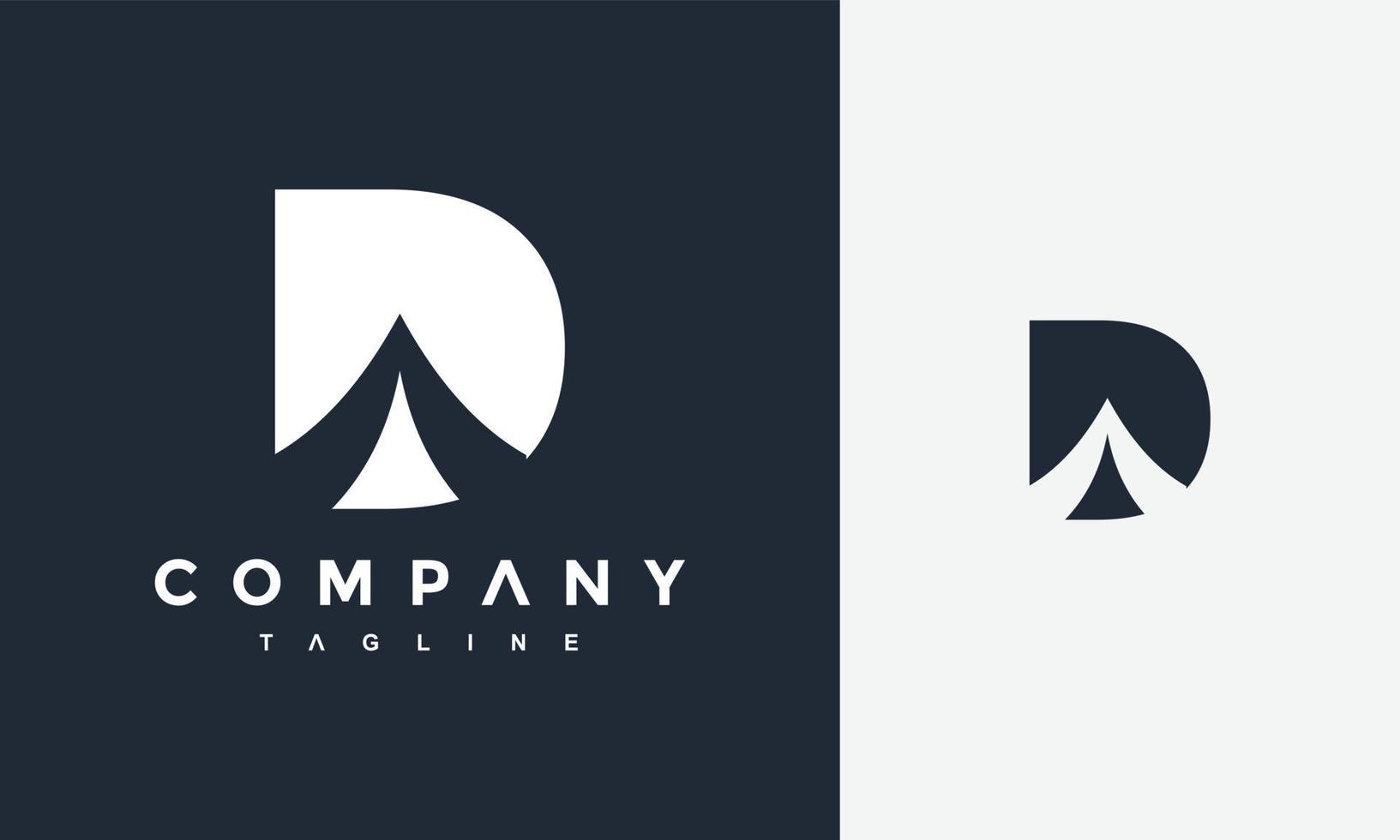 letter D tent logo vector
