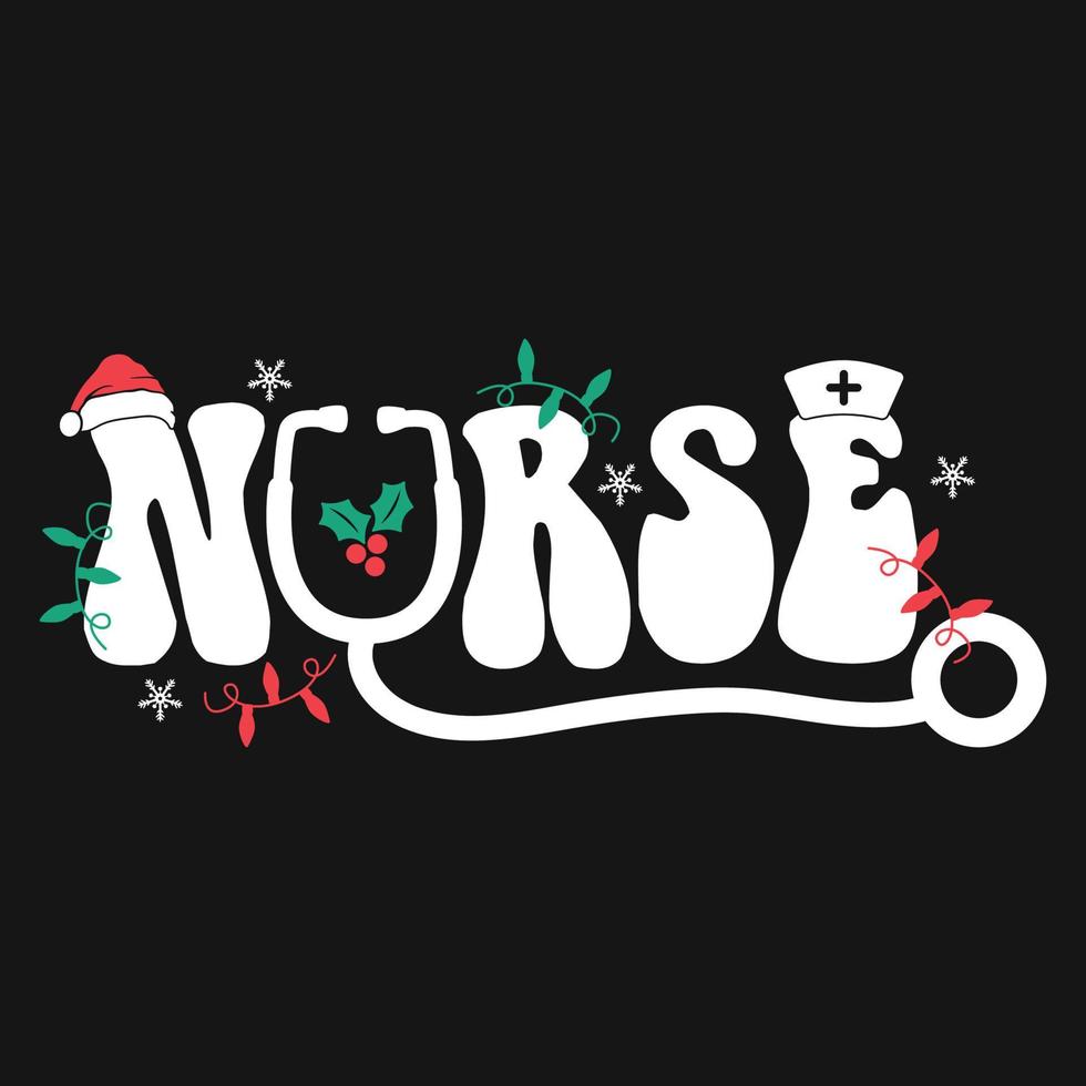 Christmas Nurse Vector T-shirt Design