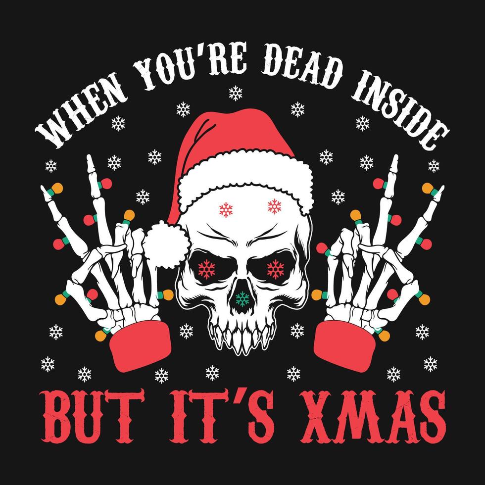 Skull Christmas Vector T-shirt Design