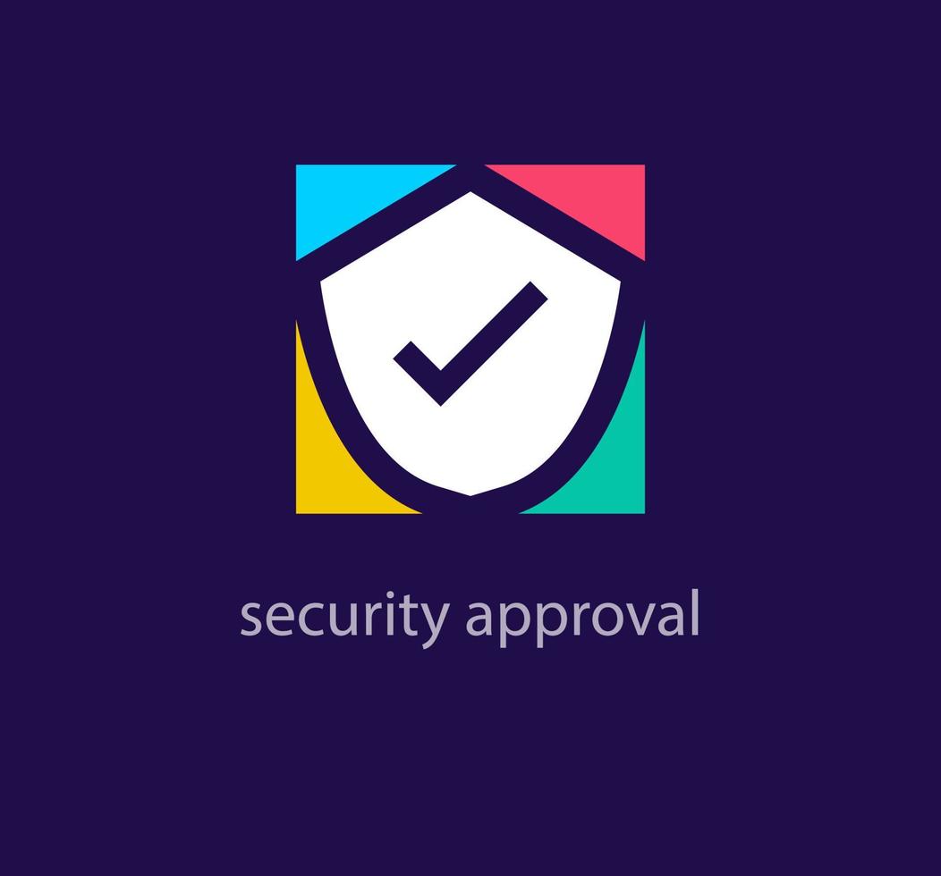 Colorful security approval logo. Unique design color transitions. Creative defense concept logo template. vector. vector