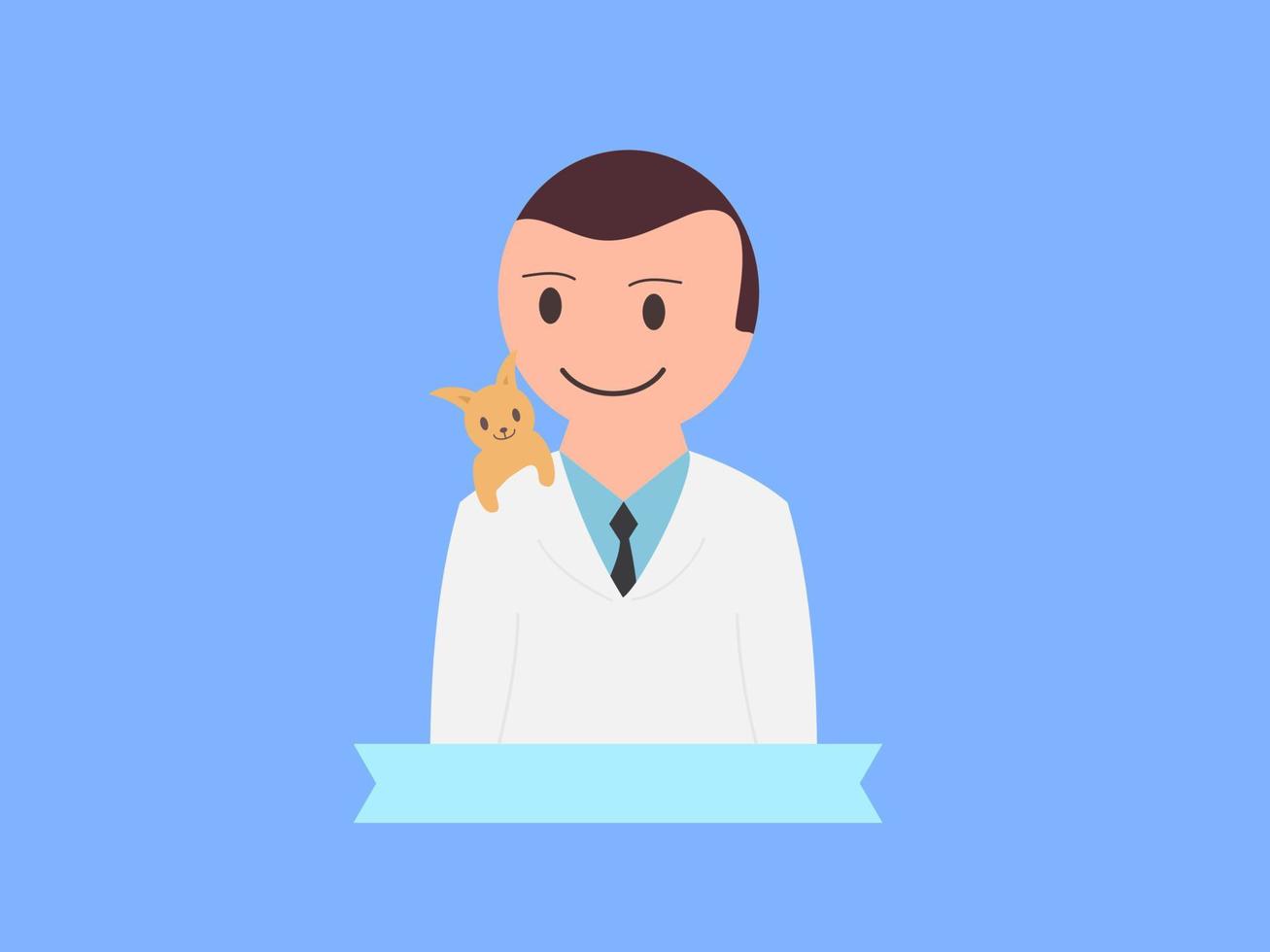 veterinary doctor flat design vector illustration