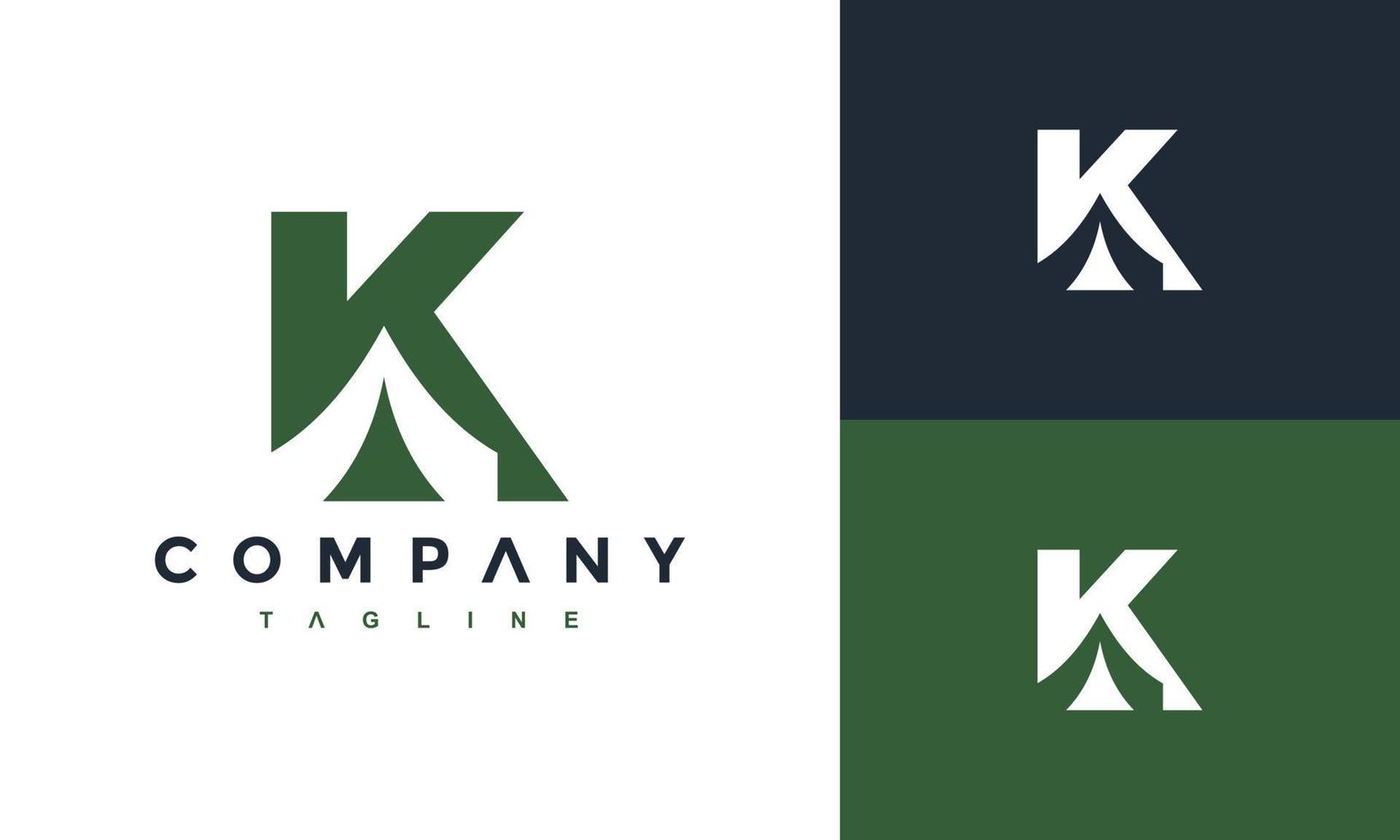 letter K tent logo vector