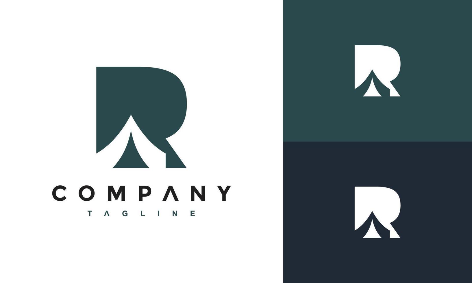 letter R tent logo vector