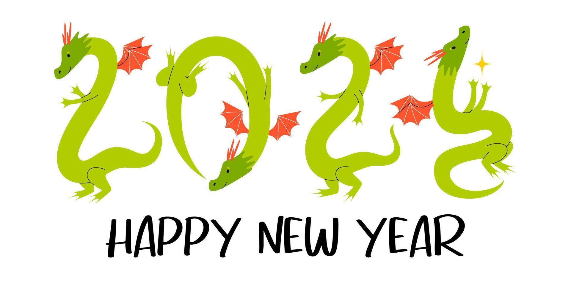 símbolo de contento chino nuevo año 2024 continuar. vistoso moderno tarjeta postal, póster, saludo tarjeta. contento nuevo año. zodíaco firmar, año de el verde de madera continuar. vector dibujos animados ilustración.