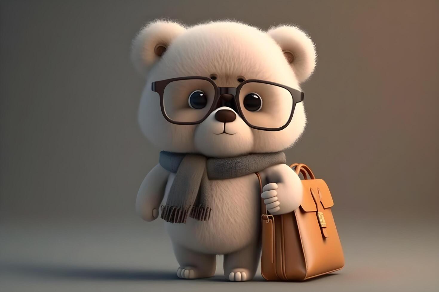 linda blanco oso 3d animación creado por generativo ai tecnología foto